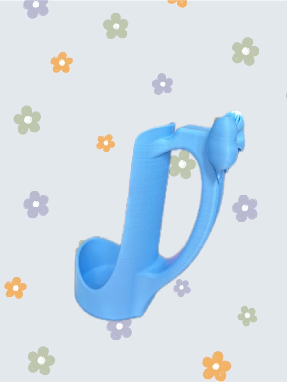Blue Slim Can Holder with Bow, Easy-Grip Loop